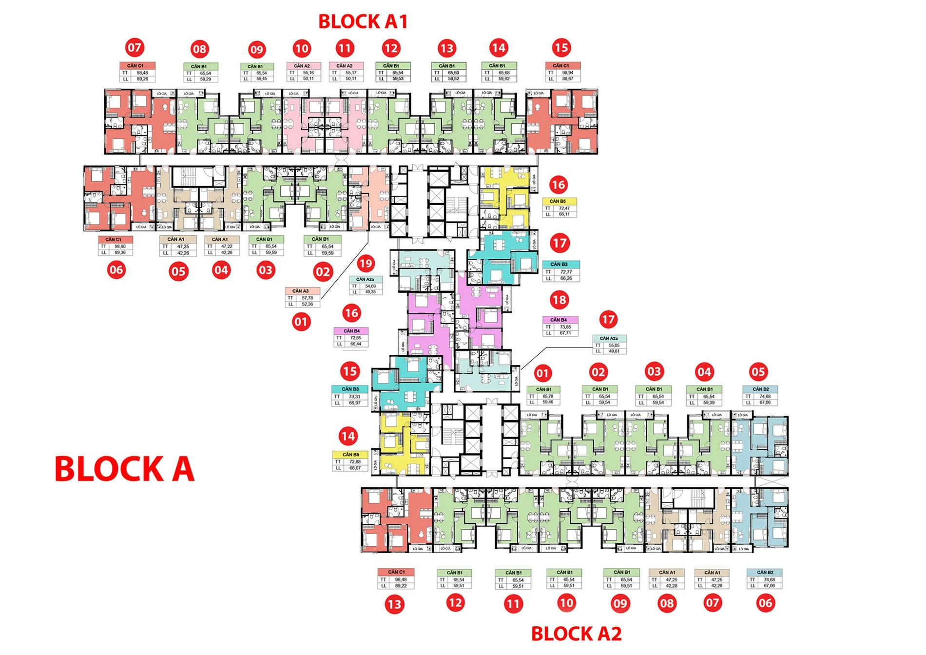 Mặt bằng Block A (A1 · A2)