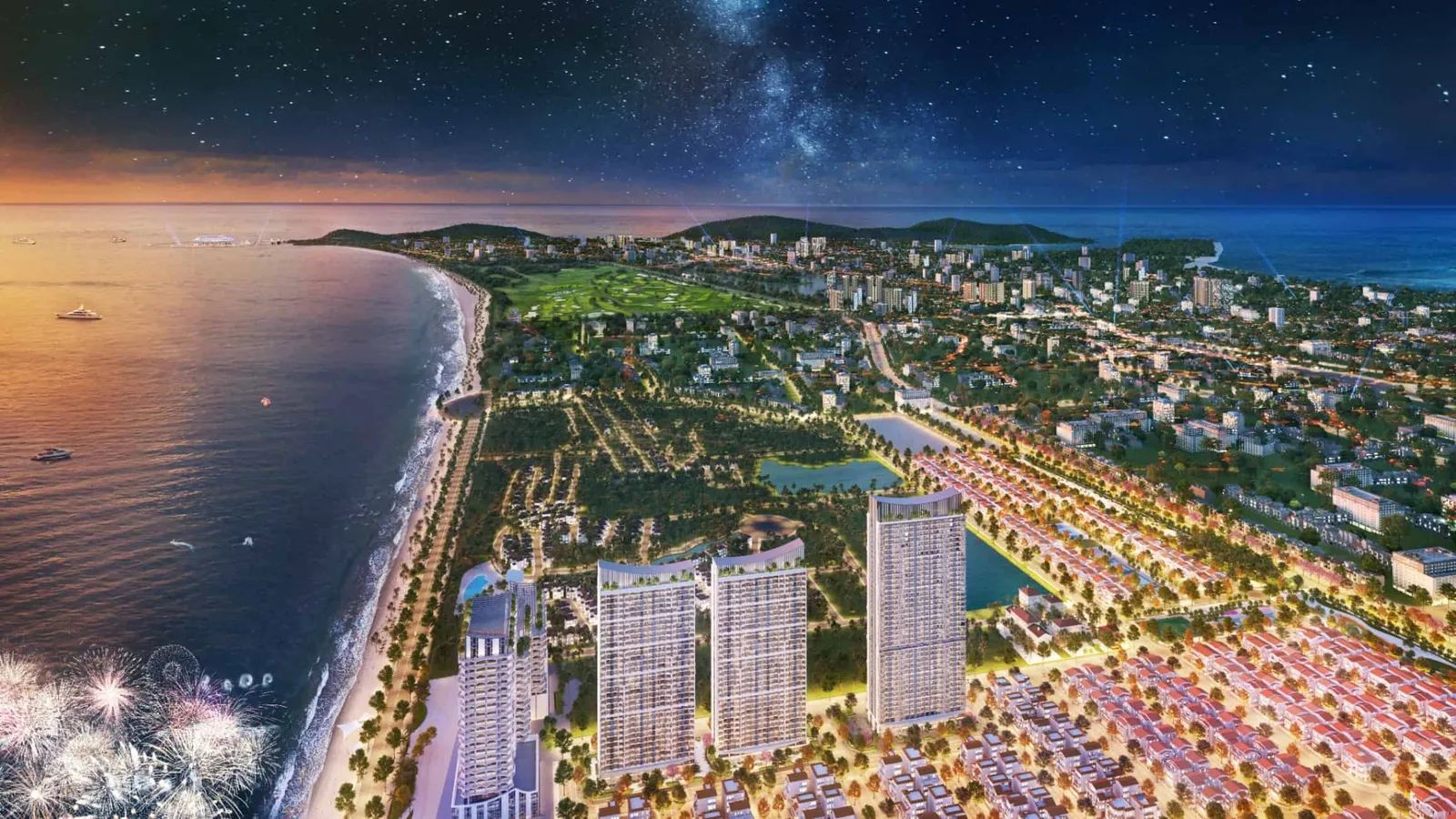 Beacon Towers lung linh về đêm