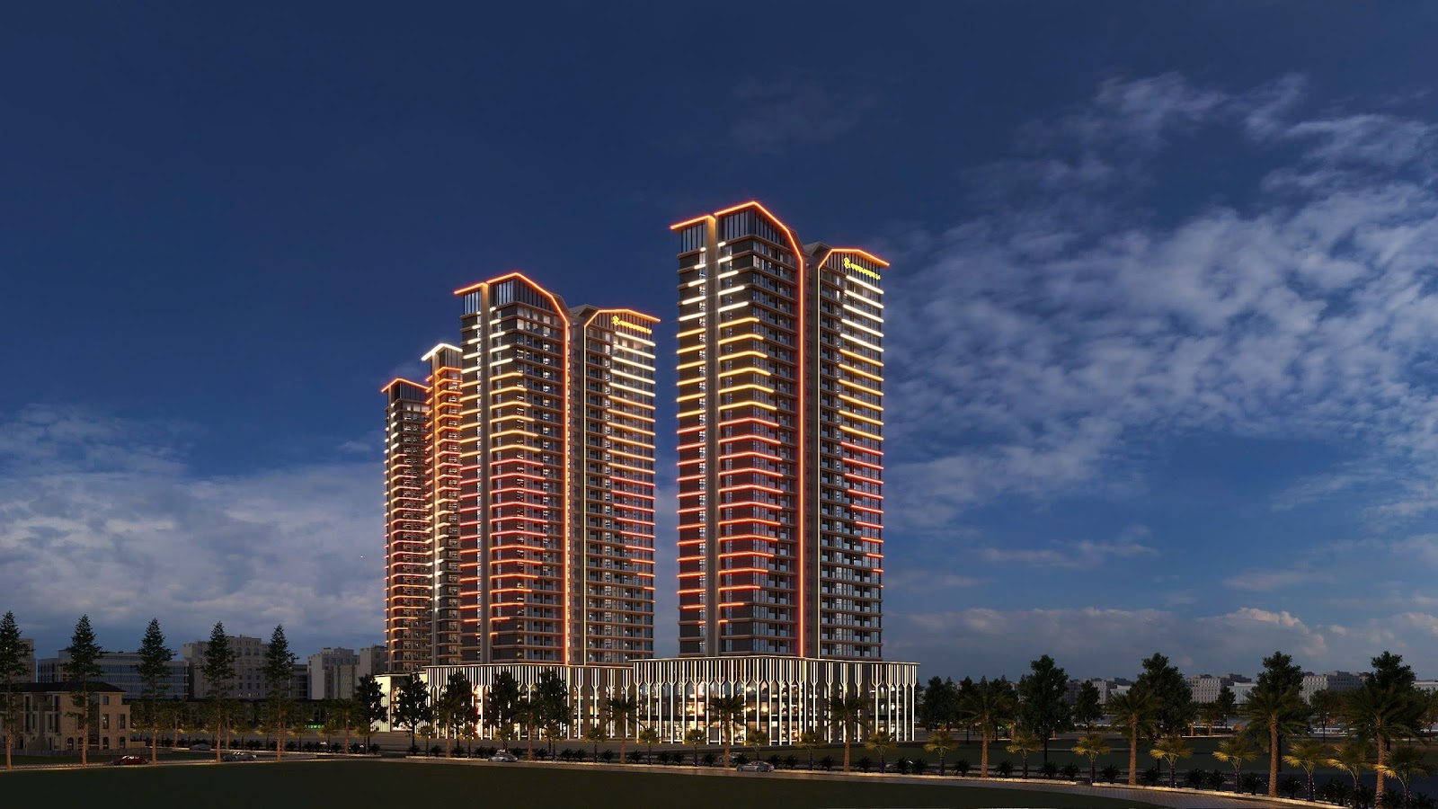 Phối cảnh tòa C4 Queens Place — góc view sông Hàn