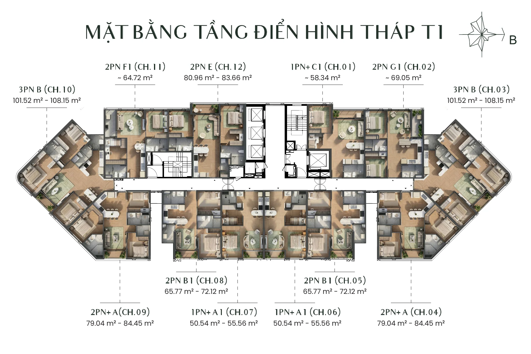 Mặt bằng tòa T1