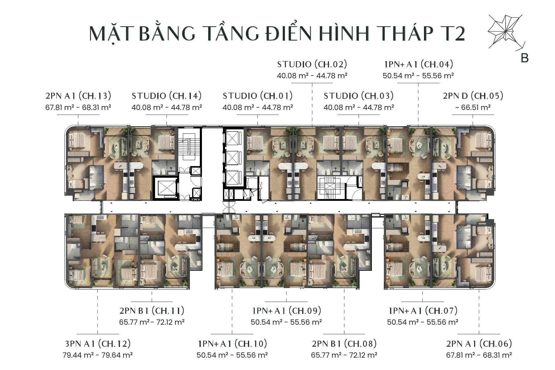 Mặt bằng tòa T2