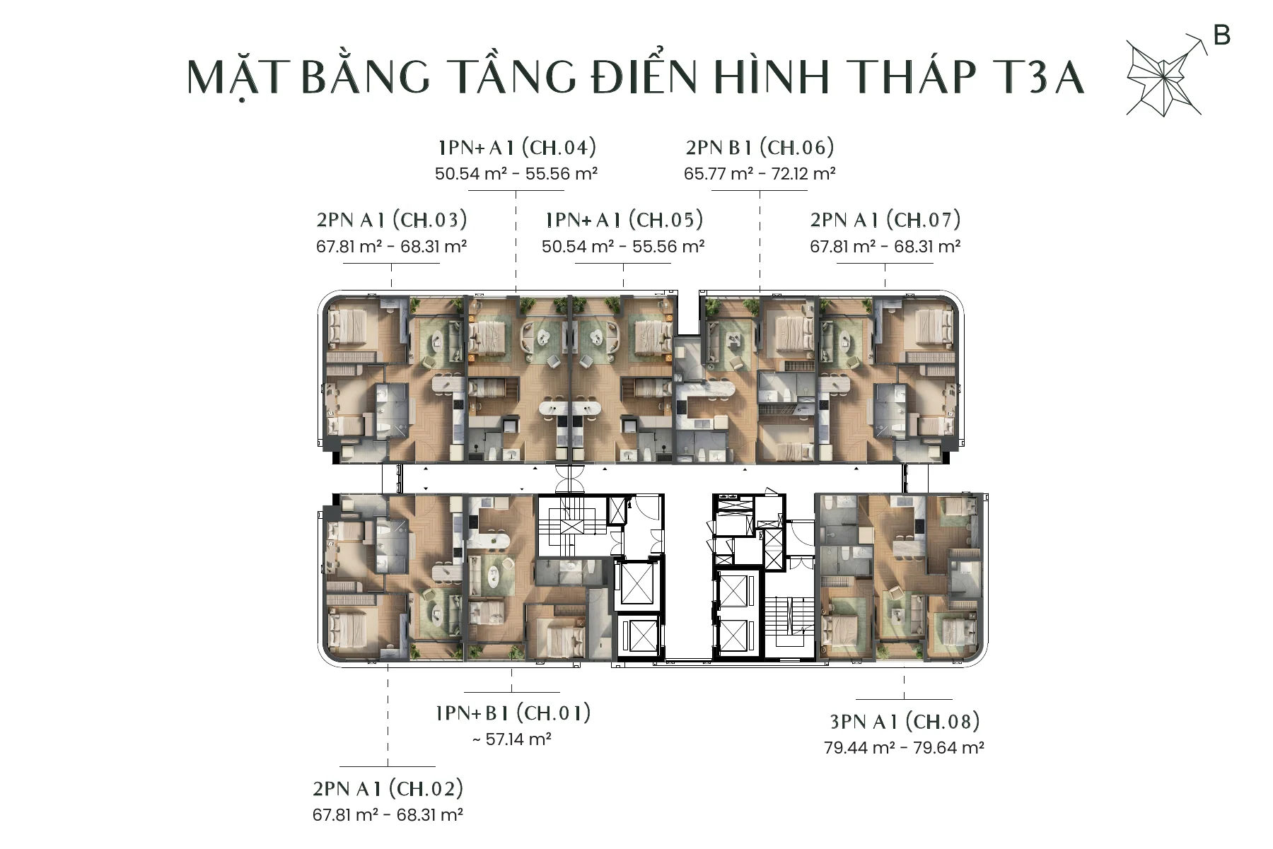 Mặt bằng tòa T3A