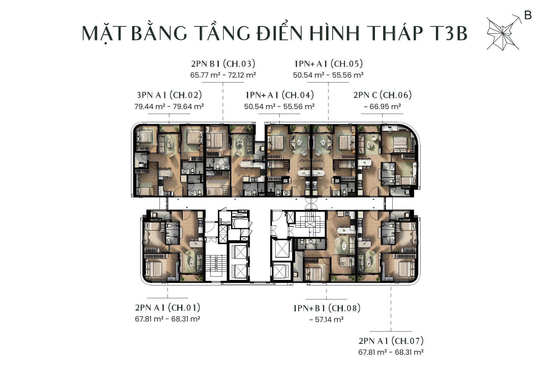 Mặt bằng tòa T3B