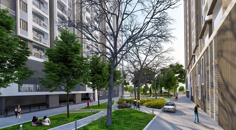 Phối cảnh toà nhà từ trên cao