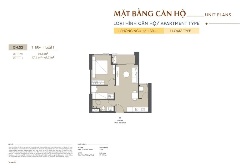 Căn hộ 1 Phòng Ngủ