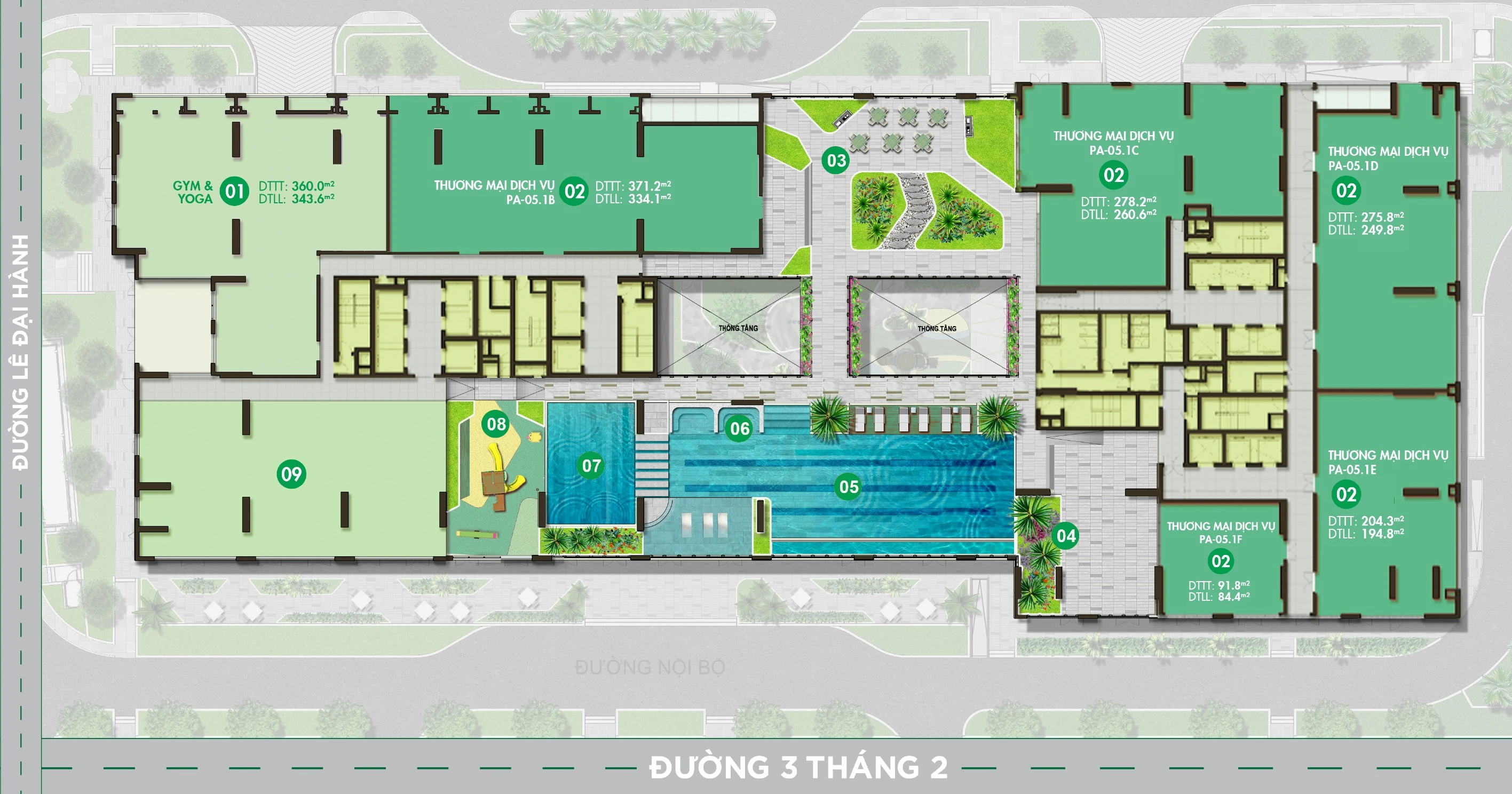 Mặt bằng tiện ích tầng 5 · brochure 2022