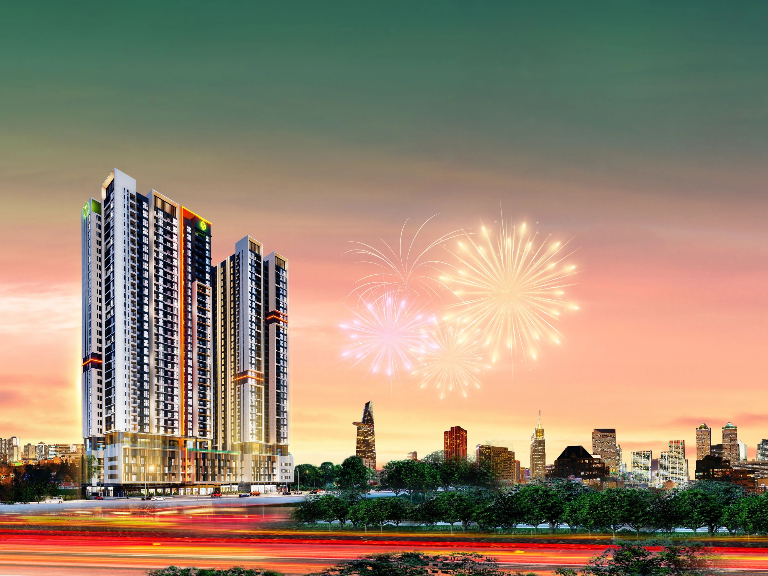 Phối cảnh tổng thể về đêm · minh họa