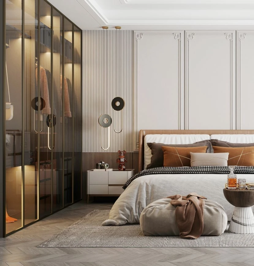 Phòng ngủ căn hộ · nội thất minh họa