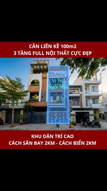 Căn liền kề 100m² 3 tầng full nội thất