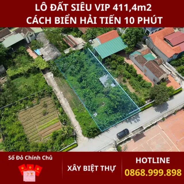 Đất vàng 411m² – xây biệt thự ven biển