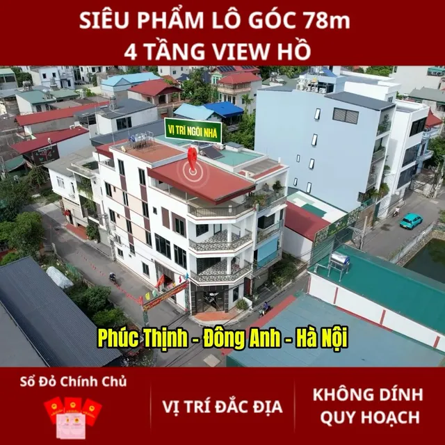 Lô góc 4 tầng view hồ – ở & làm VP